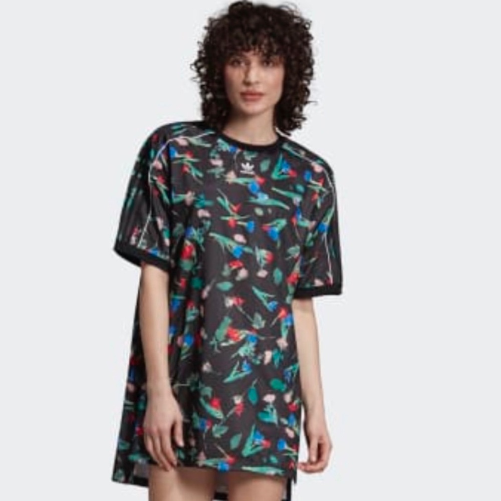 Adidas Floral Print Tee Dress
